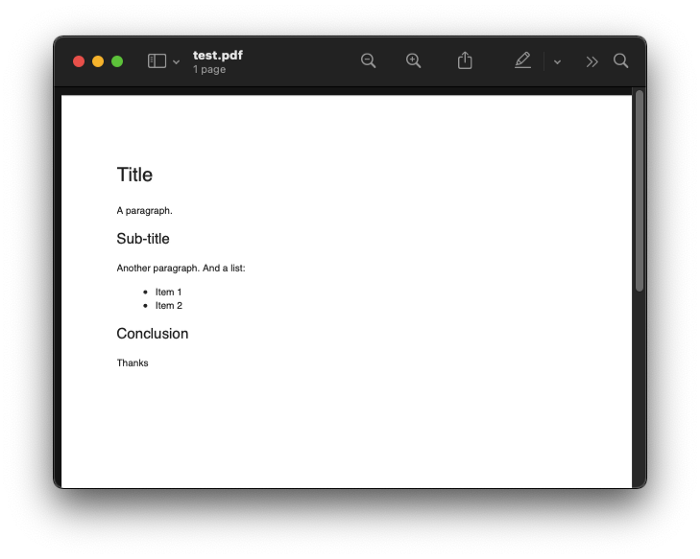The screenshot of the PDF preview using Mac OS X