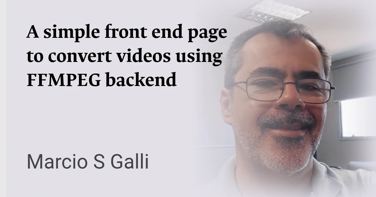 A simple front end page to convert videos using FFMPEG backend