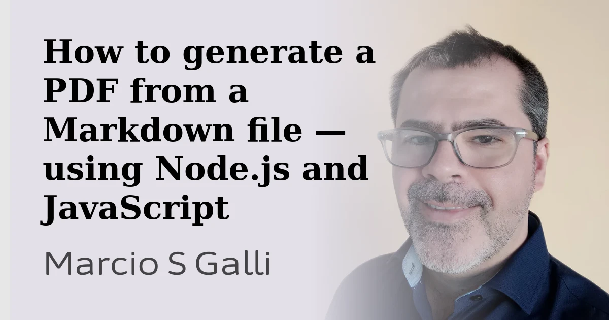 How to generate a PDF from a Markdown file — using Node.js and JavaScript
